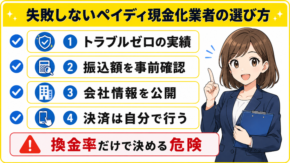失敗しないペイディ現金化業者の選び方