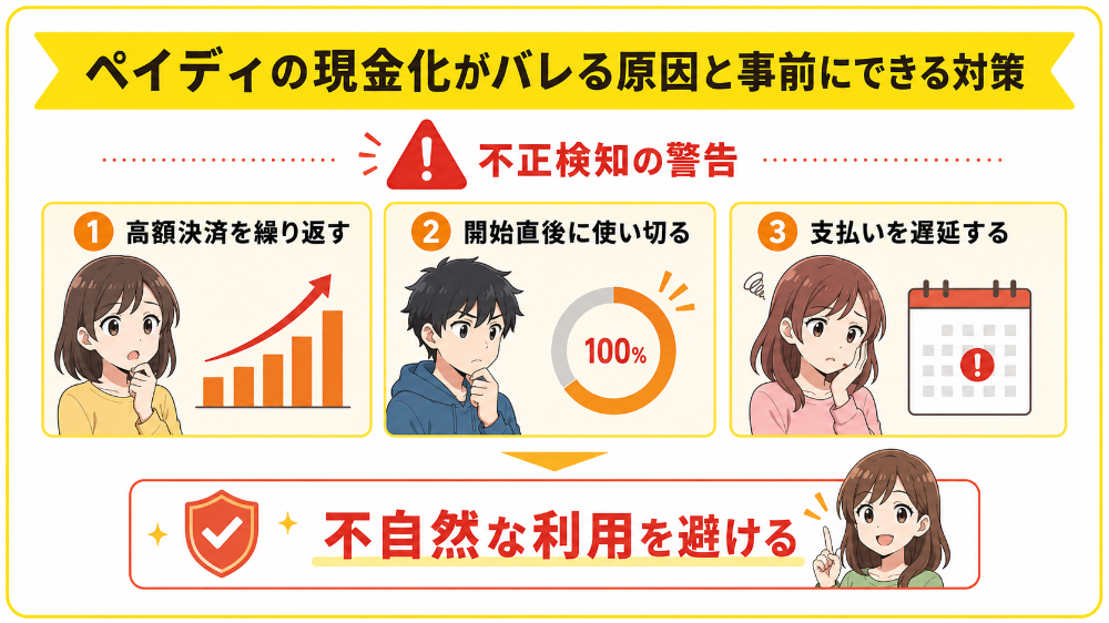 ペイディの現金化がバレる原因と事前にできる対策