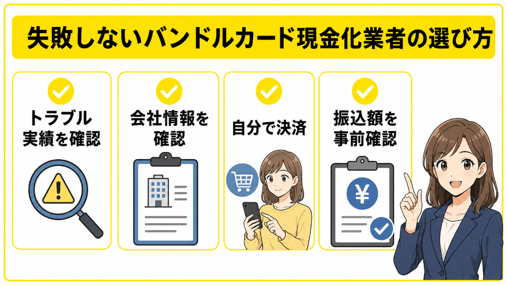 失敗しないバンドルカード現金化業者の選び方