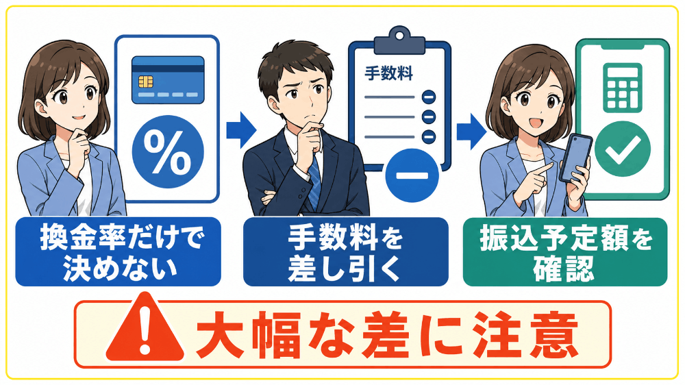 シミュレーターで事前に振込金額が確認できる