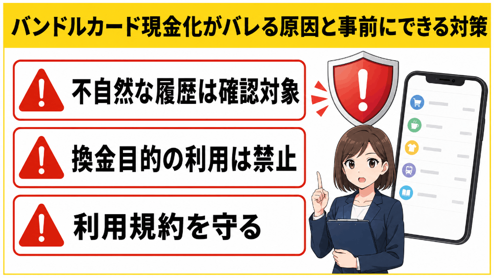 バンドルカード現金化がバレる原因と事前にできる対策