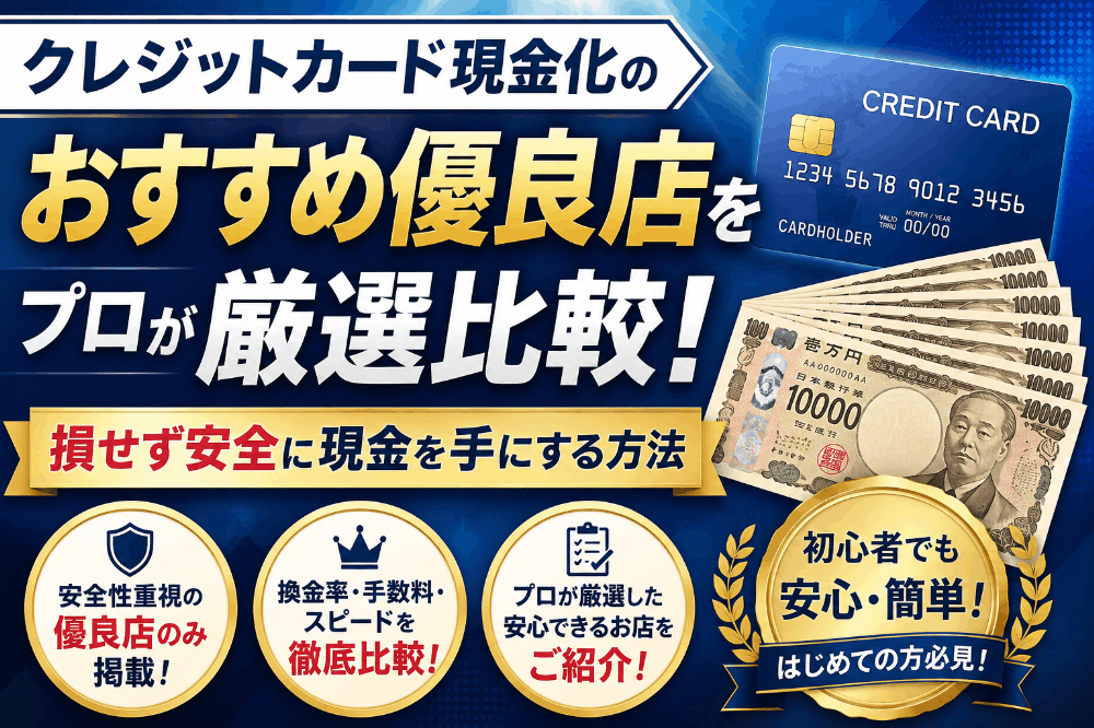 クレジットカード現金化のおすすめ優良店をプロが厳選比較！損せず安全に現金を手にする方法