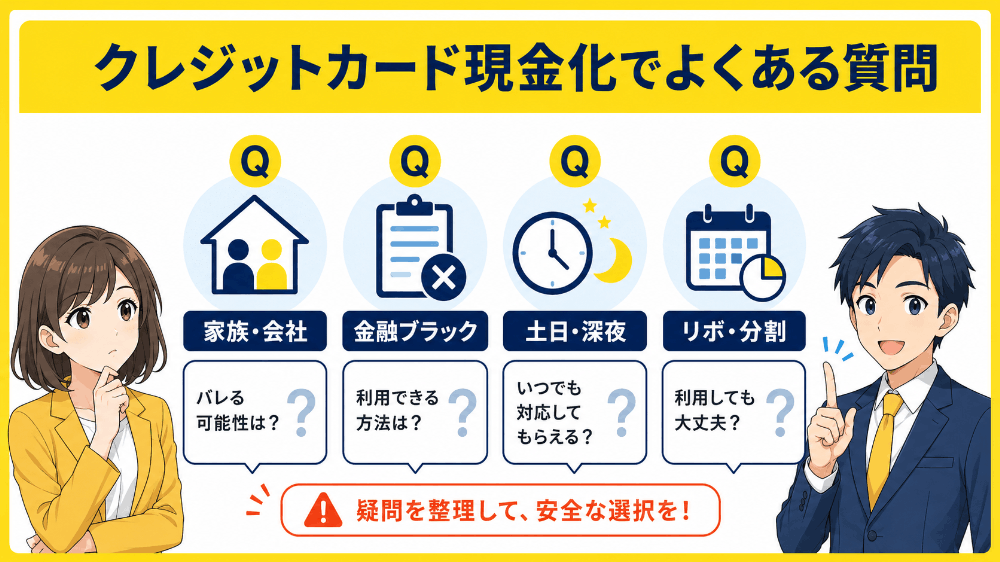 クレジットカード現金化でよくある質問