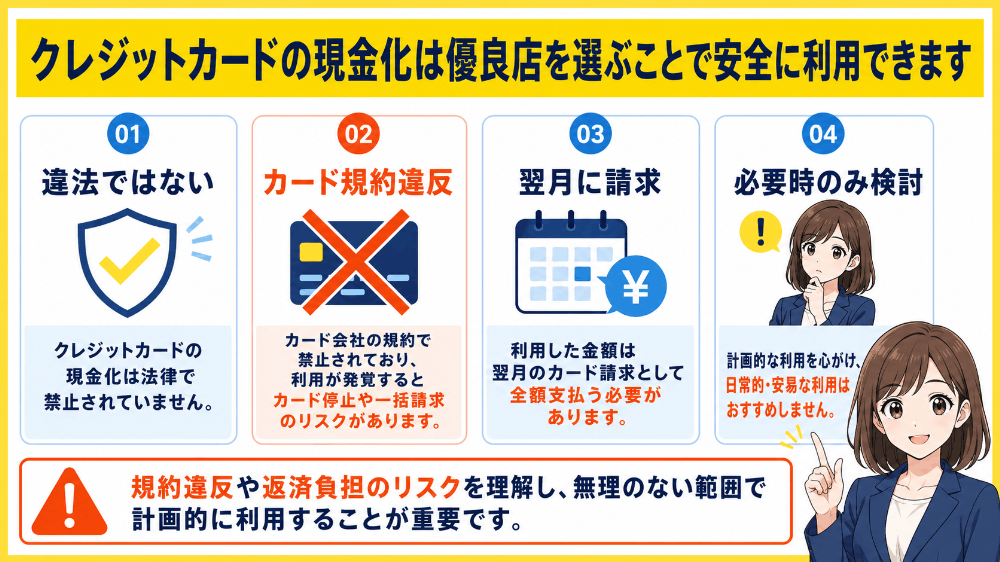 クレジットカードの現金化は優良店を選ぶことで安全に利用できます